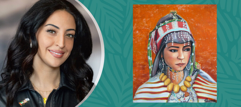 May contain one person with dark hair and a portrait of a person in traditional dress.